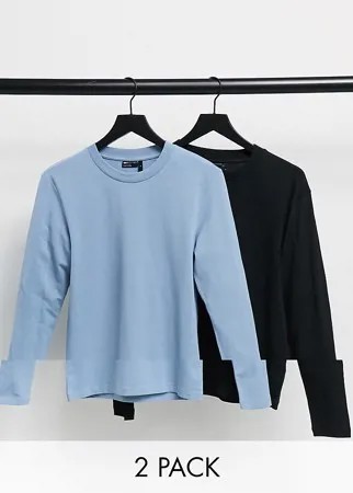 Облегающий лонгслив ASOS DESIGN - Комплект из 2 шт.-Многоцветный