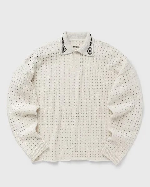 Поло Rough. L/S Crochet Polo Shirt, бежевый