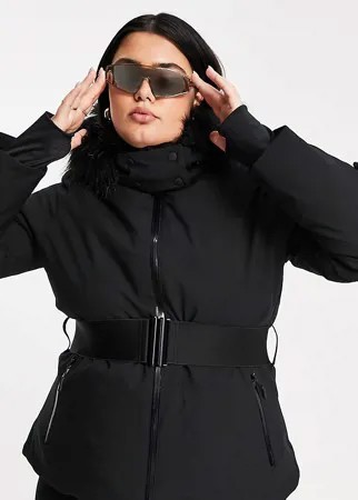 Горнолыжная куртка с искусственным мехом ASOS 4505 Curve-Черный цвет