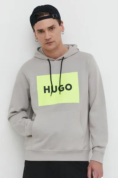 Хлопковая толстовка Hugo, бежевый