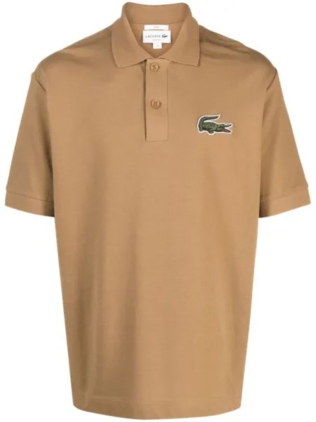 Lacoste рубашка поло с короткими рукавами и нашивкой-логотипом, коричневый