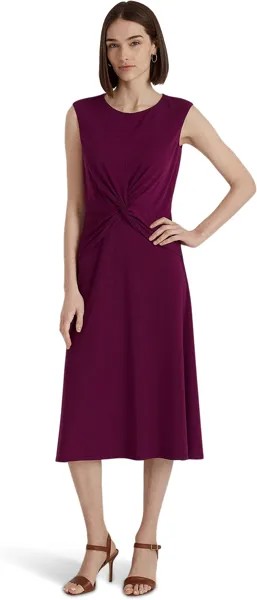 Платье из джерси с закрученной передней частью LAUREN Ralph Lauren, цвет Plum Caspia