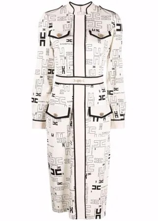 Elisabetta Franchi logo print pattern shirt dress