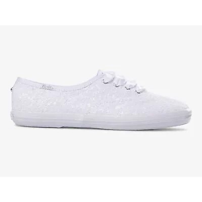 Keds Women Champion Sequins Sneaker White 8 W Fashion Sneakers Canvas