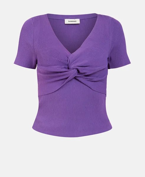 Пуловер с короткими рукавами Sandro, фиолетовый