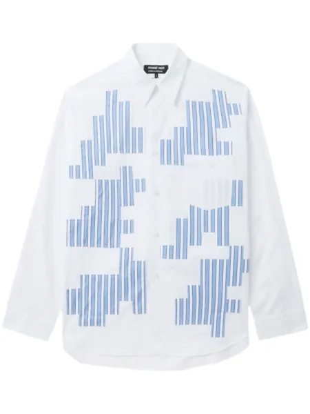Comme des Garçons Homme Deux полосатая рубашка в технике пэчворк, белый