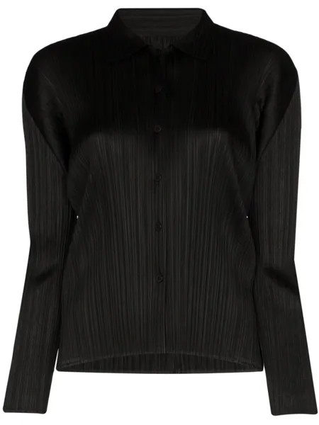 Pleats Please Issey Miyake плиссированная рубашка, черный