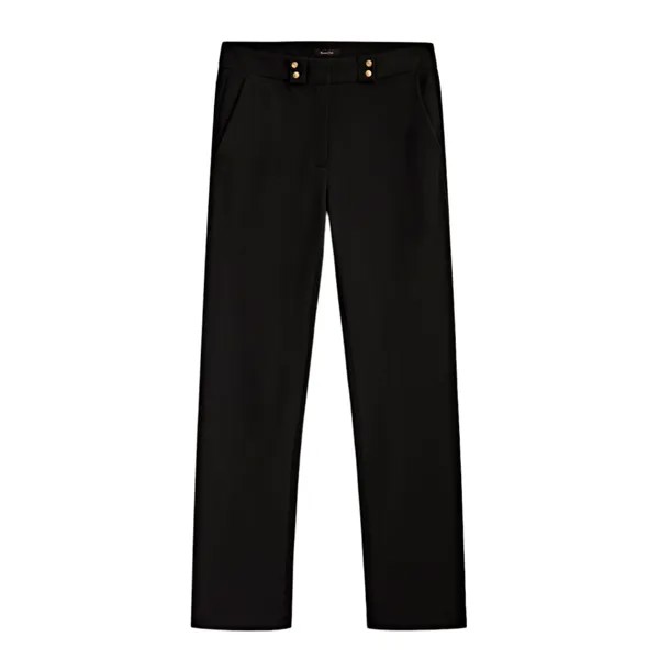 Брюки Massimo Dutti Party Stretch With Golden Buttons, чёрный