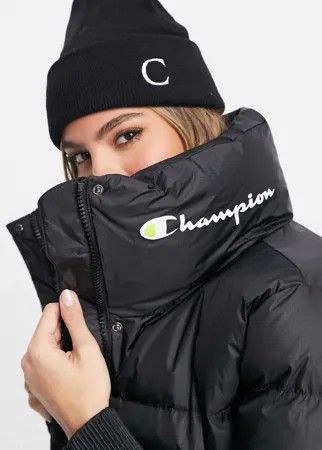 Короткая куртка черного цвета с логотипом Champion-Черный цвет