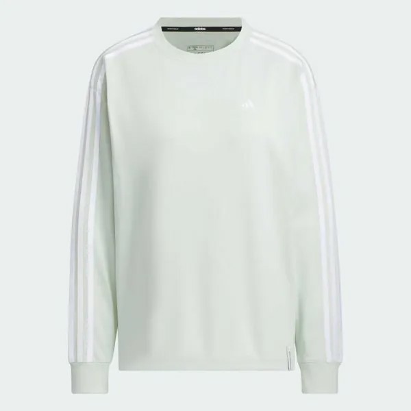 Лонгслив Adidas Essentials Plus Three Stripes, светло-зеленый