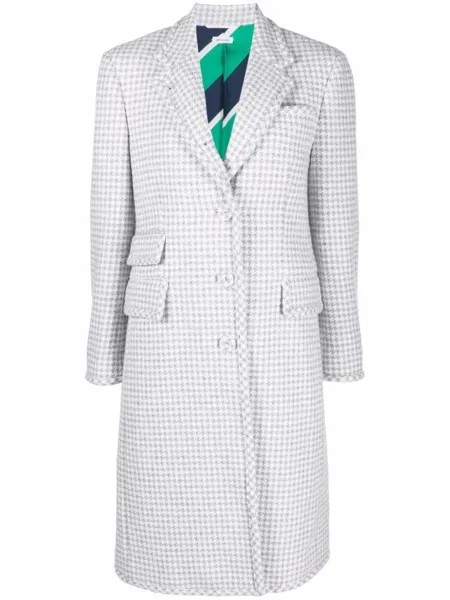 Thom Browne кашемировое пальто в ломаную клетку, серый