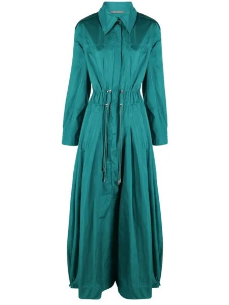 Alberta Ferretti платье макси из тафты с кулиской, зеленый
