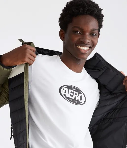 Футболка с овальным логотипом Aero и графическим рисунком Aeropostale, белый