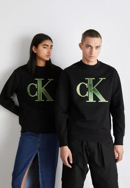 Толстовка Perforated Monologue Crew Neck Unisex Calvin Klein Jeans, черный