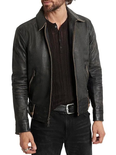 Мужская кожаная мотоциклетная куртка Sorcha Heavy John Varvatos, цвет Brown Sugar