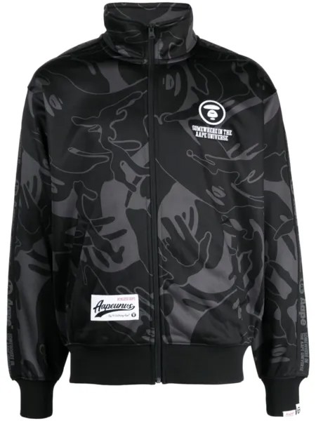 Спортивная куртка с камуфляжным принтом AAPE BY *A BATHING APE, черный