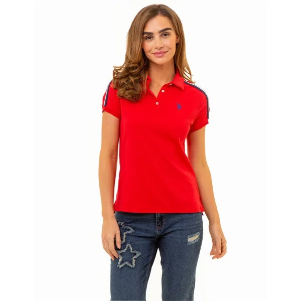 Футболка-поло U.S. Polo Assn. Multi Shoulder Stripe, красный