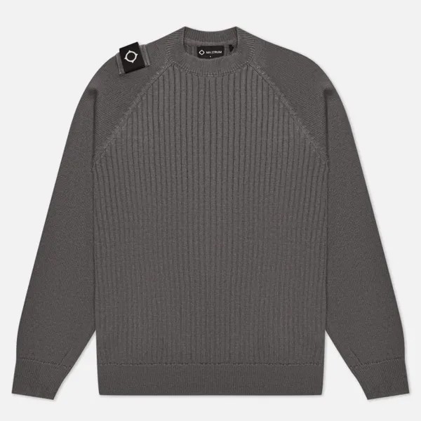 Мужской свитер MA.Strum Rib Panel Crew Neck серый, Размер XXL