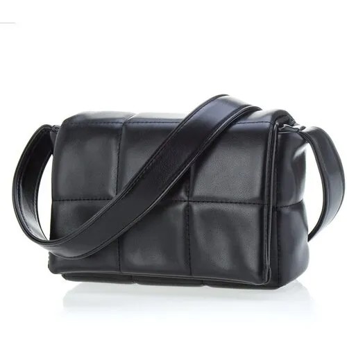 Кожаная сумка кросс-боди через плечо, 7х20х14 см, черный, Redmond, CUBZ2022