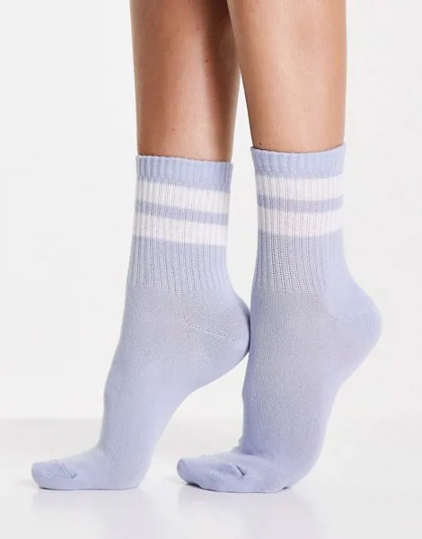 Светло-голубые носки с полосками в университетском стиле Accessorize-Голубой