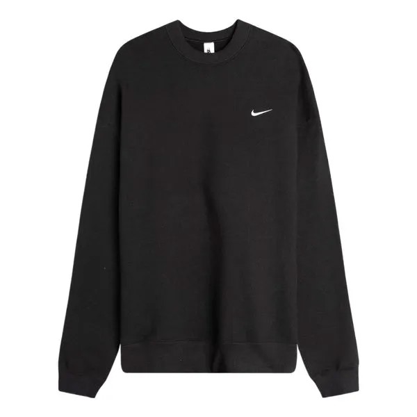 Толстовка Nike Solo Swoosh Fleece Solid Color Logo Embroidered Long Sleeves Unisex Black, мультиколор