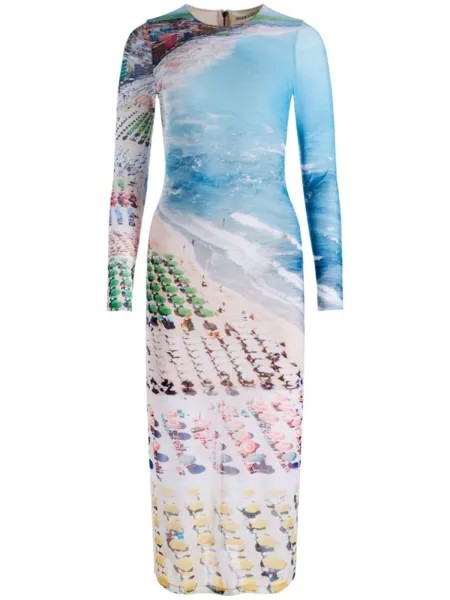 Alice + olivia платье мини Delora с длинными рукавами, синий