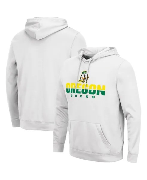 Мужской белый пуловер с капюшоном Oregon Ducks Lantern Colosseum