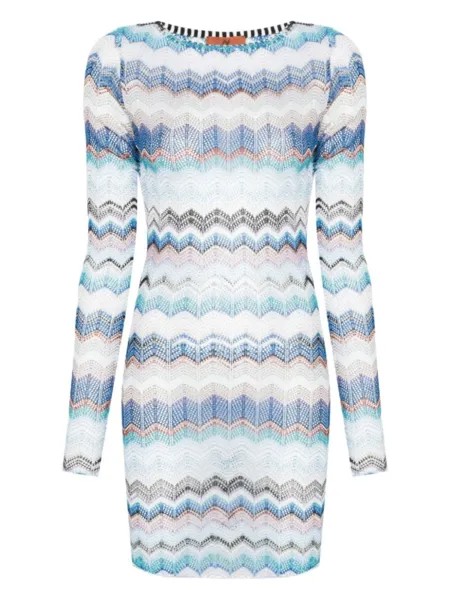 Missoni пляжное платье с узором зигзаг, синий