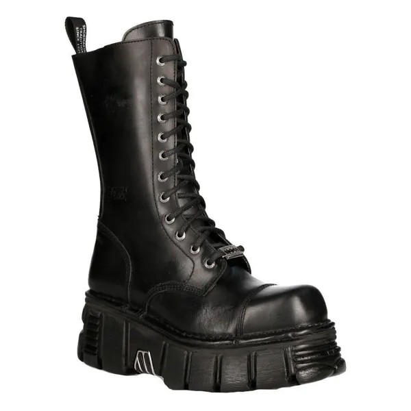 Байкерские ботинки унисекс в стиле металлик New Rock — M-MILI211C-C1, черный