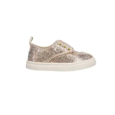 Золотые кроссовки без шнуровки TOMS Cordones Metallic для маленьких девочек, повседневная обувь 1001777