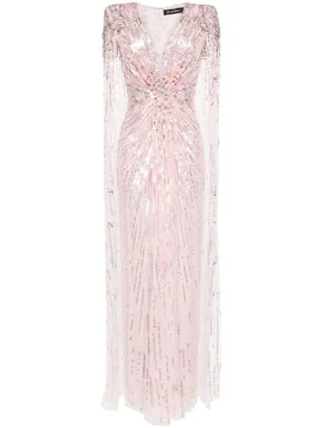 Платье-кейп Gold Rush с пайетками Jenny Packham, розовый