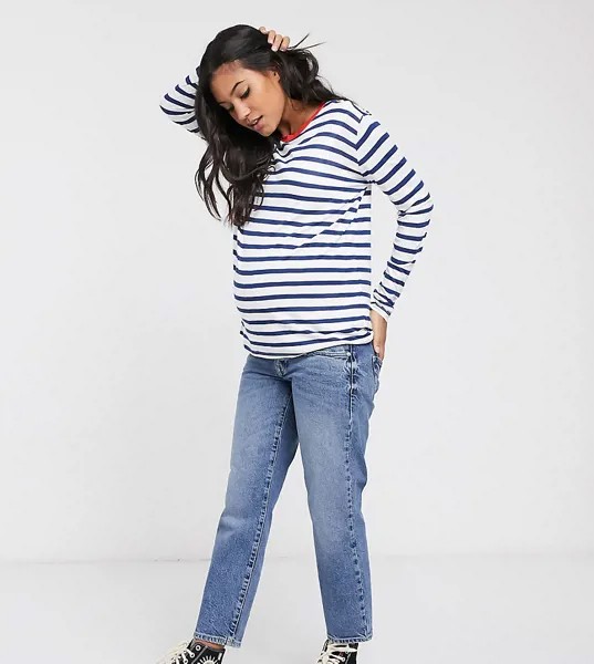 Лонгслив для кормления в полоску с контрастной окантовкой ASOS DESIGN Maternity-Мульти