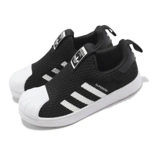 Adidas Originals Superstar 360 C Черно-белые детские повседневные слипоны для дошкольников GX3227