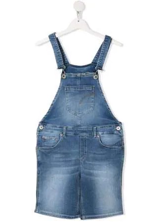 Dondup Kids джинсовый комбинезон с эффектом потертости