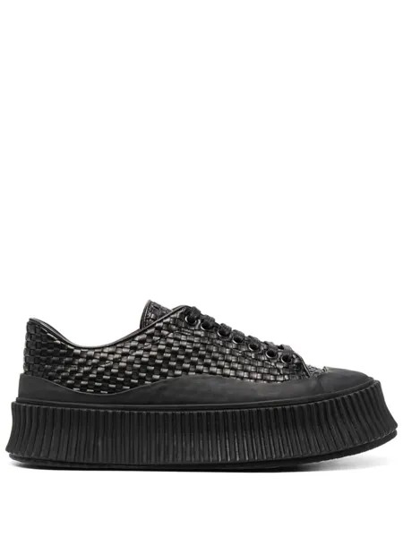 Jil Sander плетеные кеды, черный
