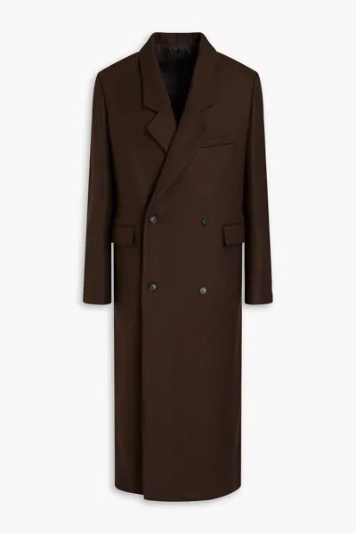 Двубортное пальто из полушерстяного твила KENZO, коричневый