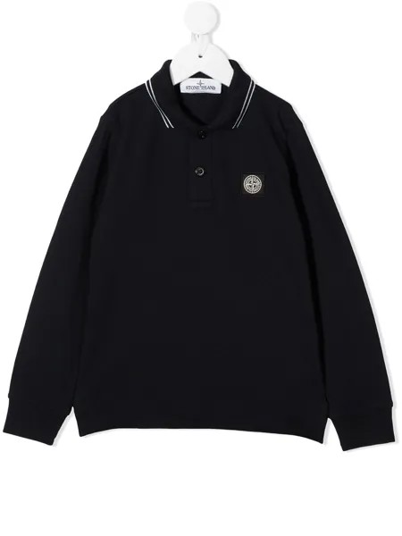 Stone Island Junior рубашка поло с нашивкой-логотипом