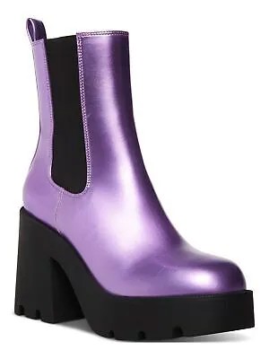 Женские туфли MADDEN GIRL фиолетового цвета на платформе 1-1/2 дюйма на блочном каблуке-типпе «Челси 9»