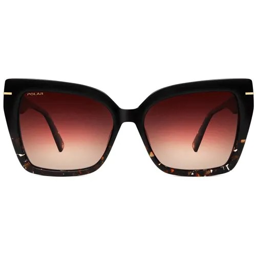 Солнцезащитные очки POLAR, бабочка, поляризационные, градиентные, с защитой от УФ, для женщин, коричневый