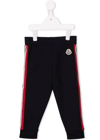 Moncler Enfant спортивные брюки с вышитым логотипом