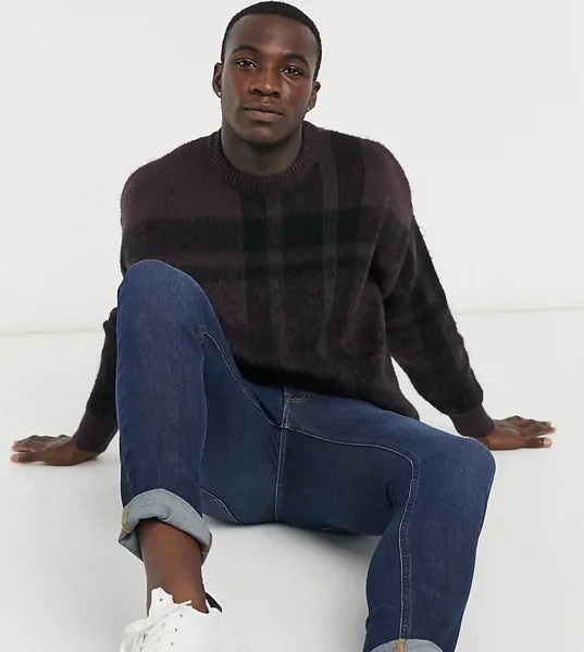 Бордовый oversized-джемпер в клетку ASOS DESIGN Tall​​​​​​​-Красный