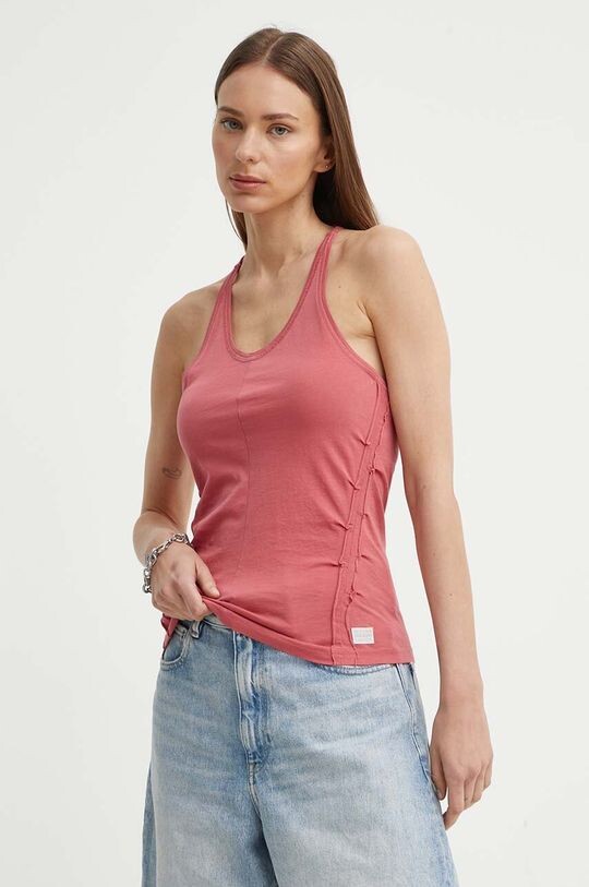 Хлопковый топ G-Star Raw, розовый