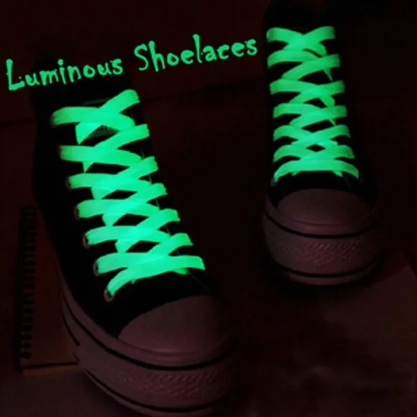 Личность Твердые светящиеся шнурки обуви свечение в темный цвет флуоресцентные кружева плоские туфли
