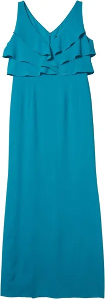 Платье Adrianna Papell Ruffle Crepe Gown, цвет Light Teal