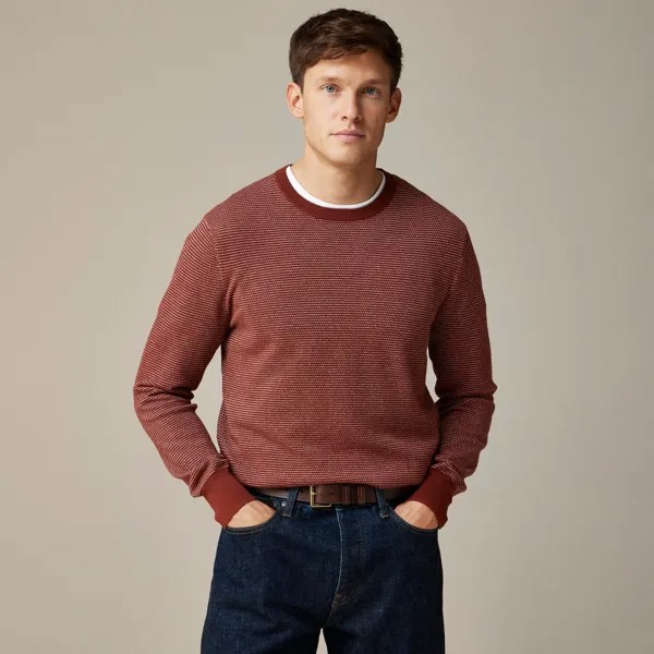 Свитер с круглым вырезом из хлопчатобумажной пряжи пике J.Crew, красный