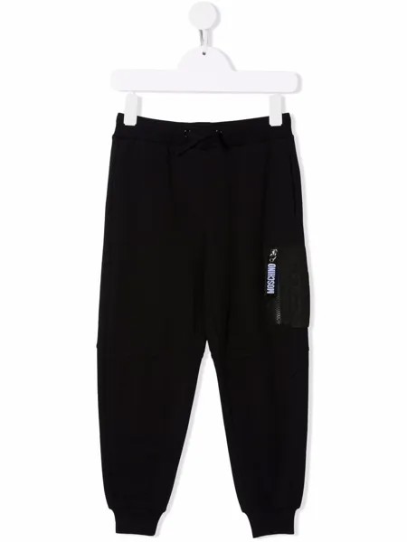 Moschino Kids спортивные брюки с карманом на молнии
