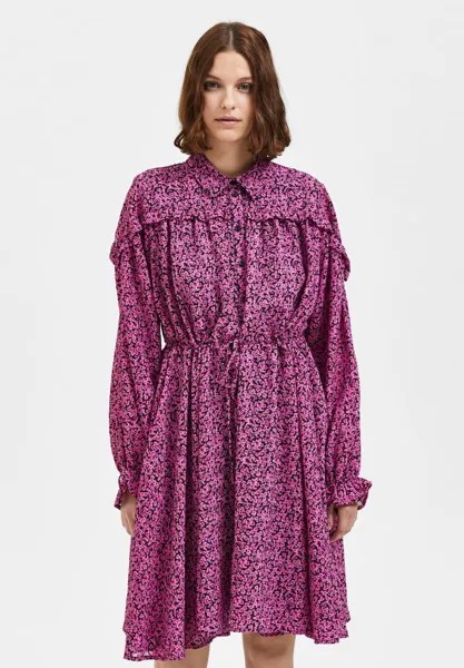 Платье-рубашка SLFQUIRA SHORT DRESS Selected Femme, флокс розовый