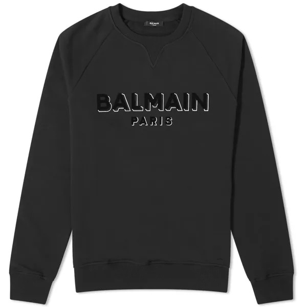 Свитшот Balmain Flock Logo, цвет Black & Silver