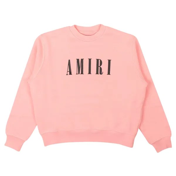 Толстовка с круглым вырезом с логотипом Amiri Kids, цвет Розовый/черный