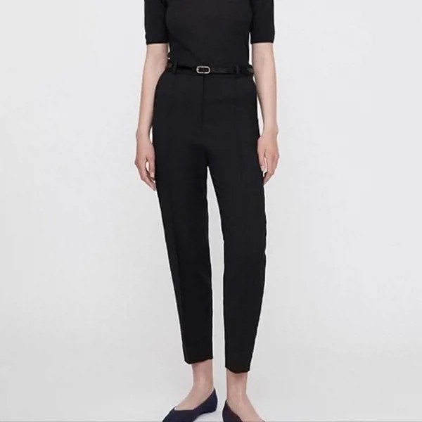 Новые женские шведские черные шерстяные Саржевые брюки с высокой талией